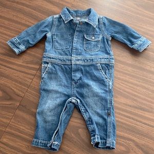 Gap denim baby jumpsuit boiler suit 6-12